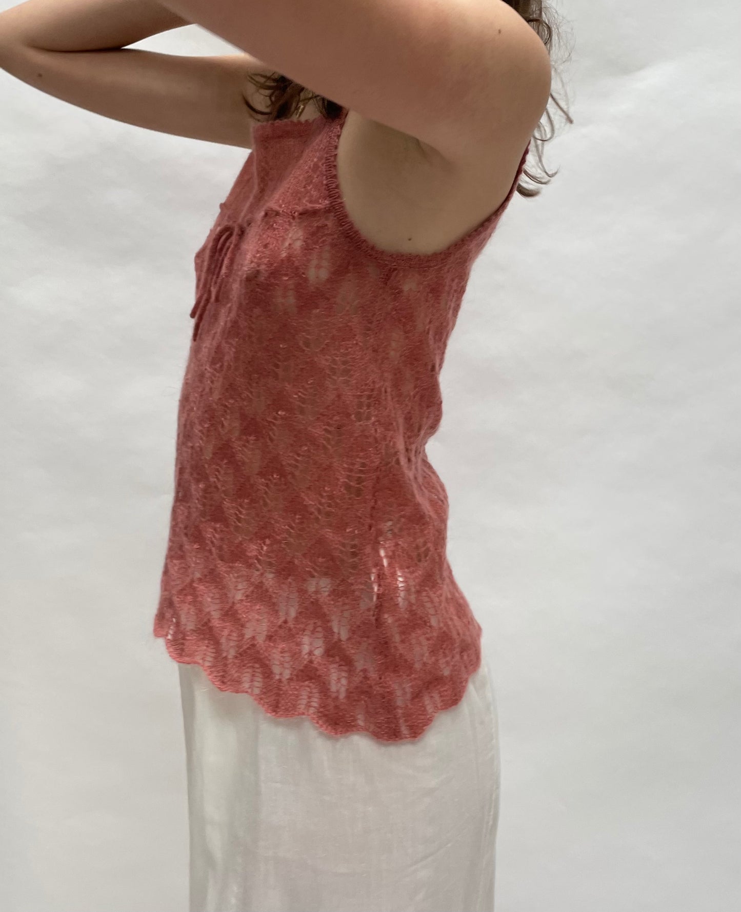 Vintage crochet bow tank