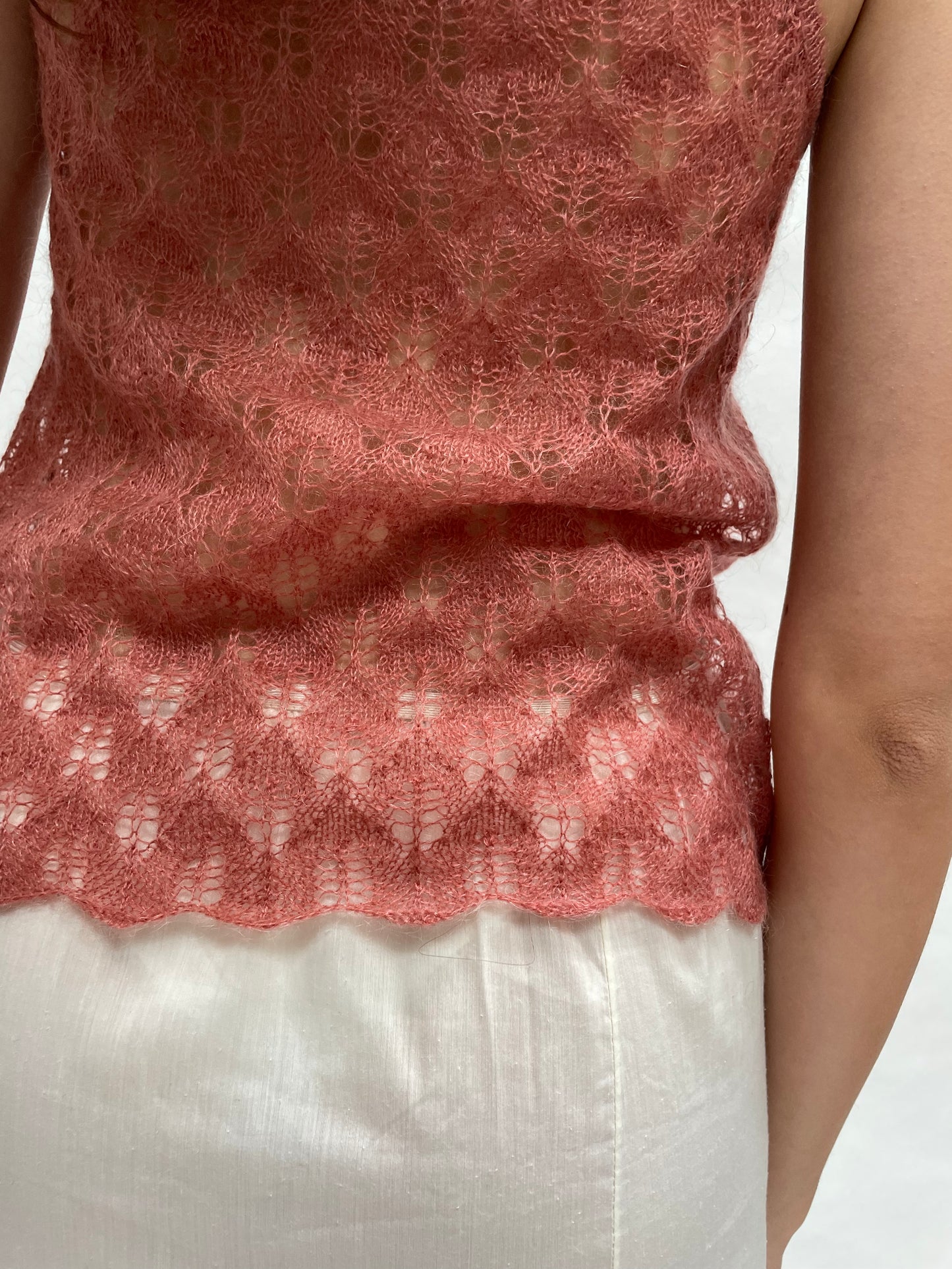 Vintage crochet bow tank