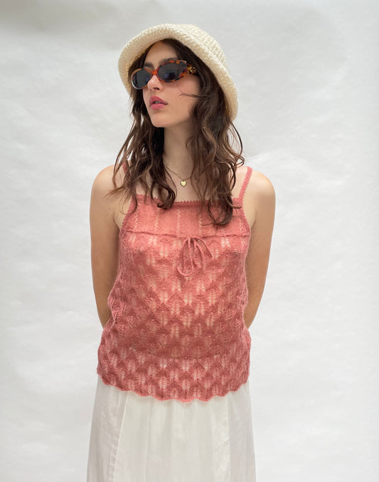 Vintage crochet bow tank