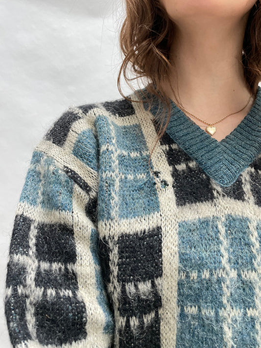 plaid mohair sweater