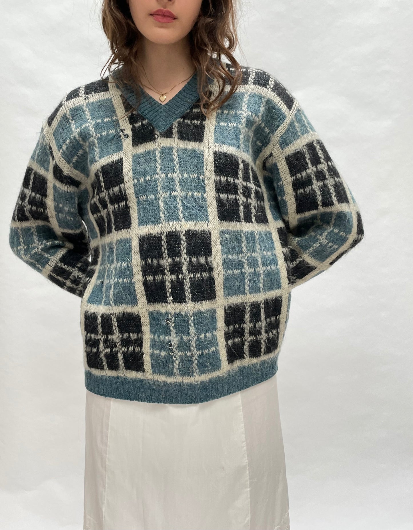 plaid mohair sweater