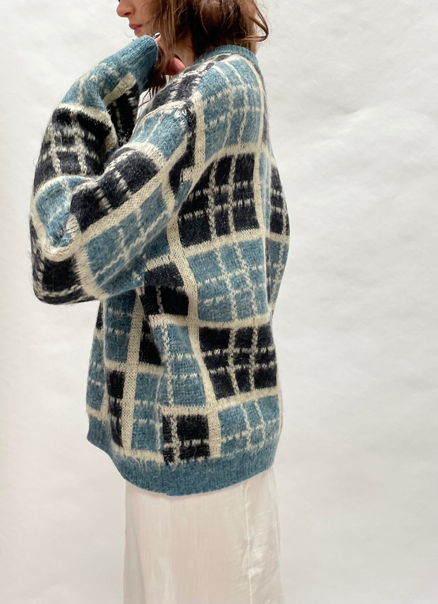plaid mohair sweater