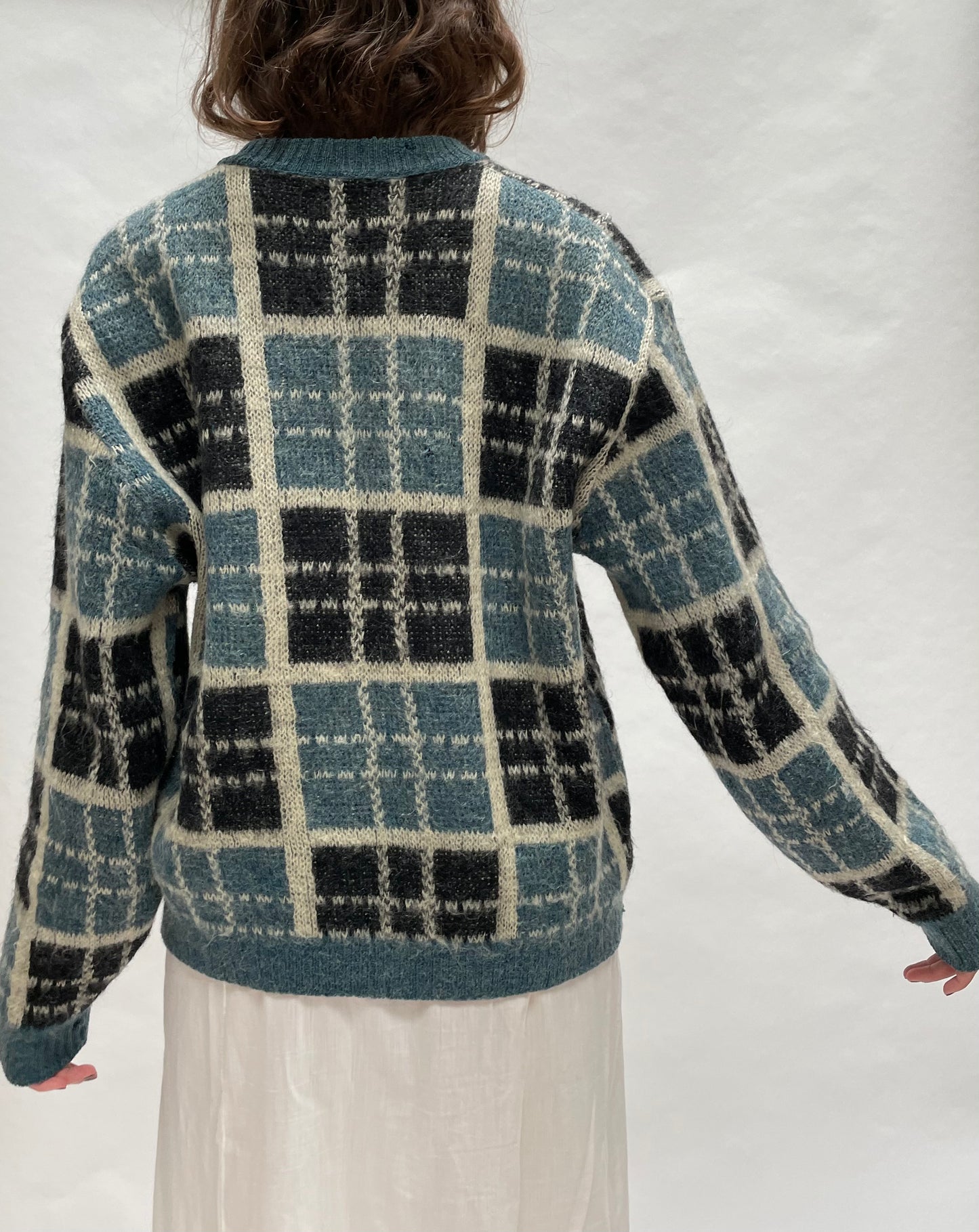 plaid mohair sweater