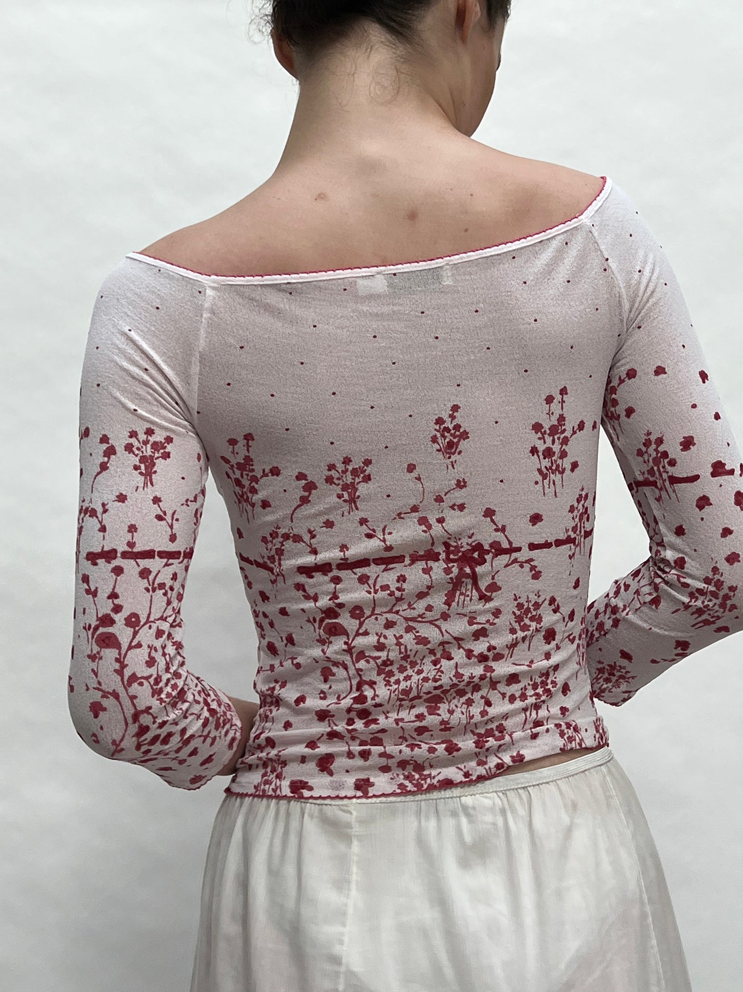 Anna Molinari sheer bow top