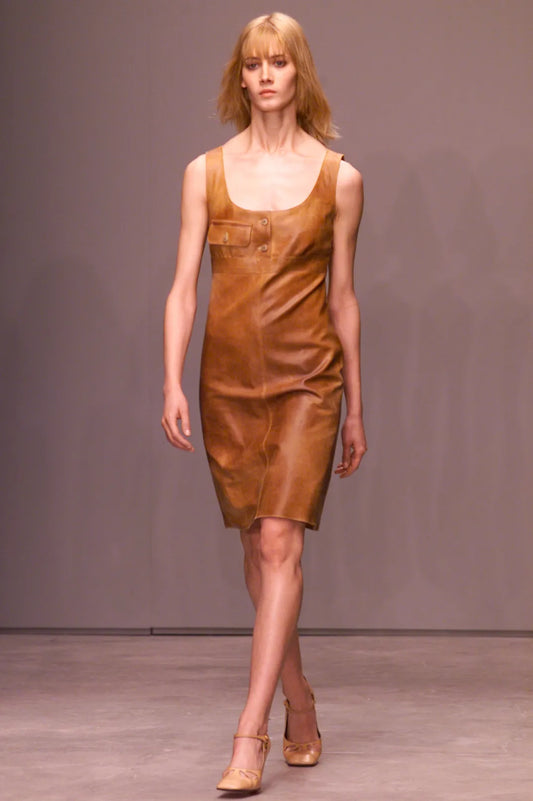 Miu Miu Fall 2001 leather dress
