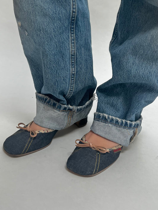 Miu Miu 2000s denim mules