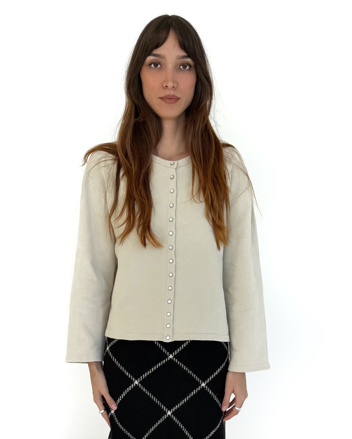 Agnes B snap cardigan
