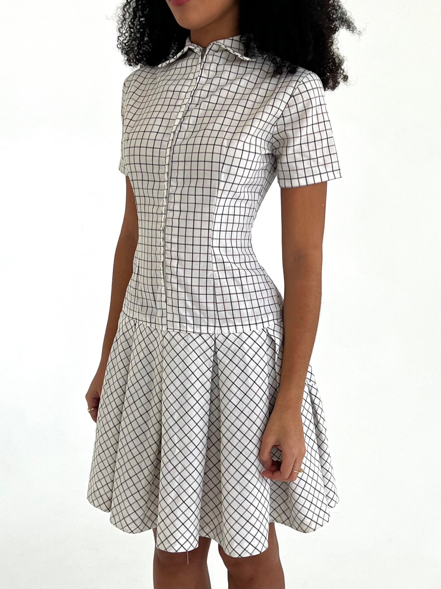 Vintage plaid zip dress