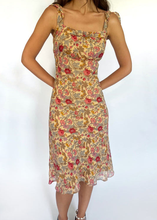 Floral silk dress