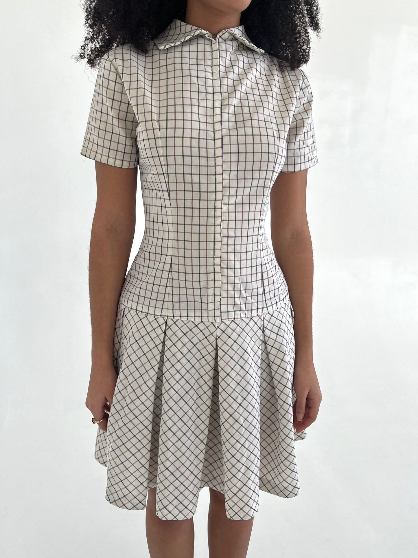 Vintage plaid zip dress