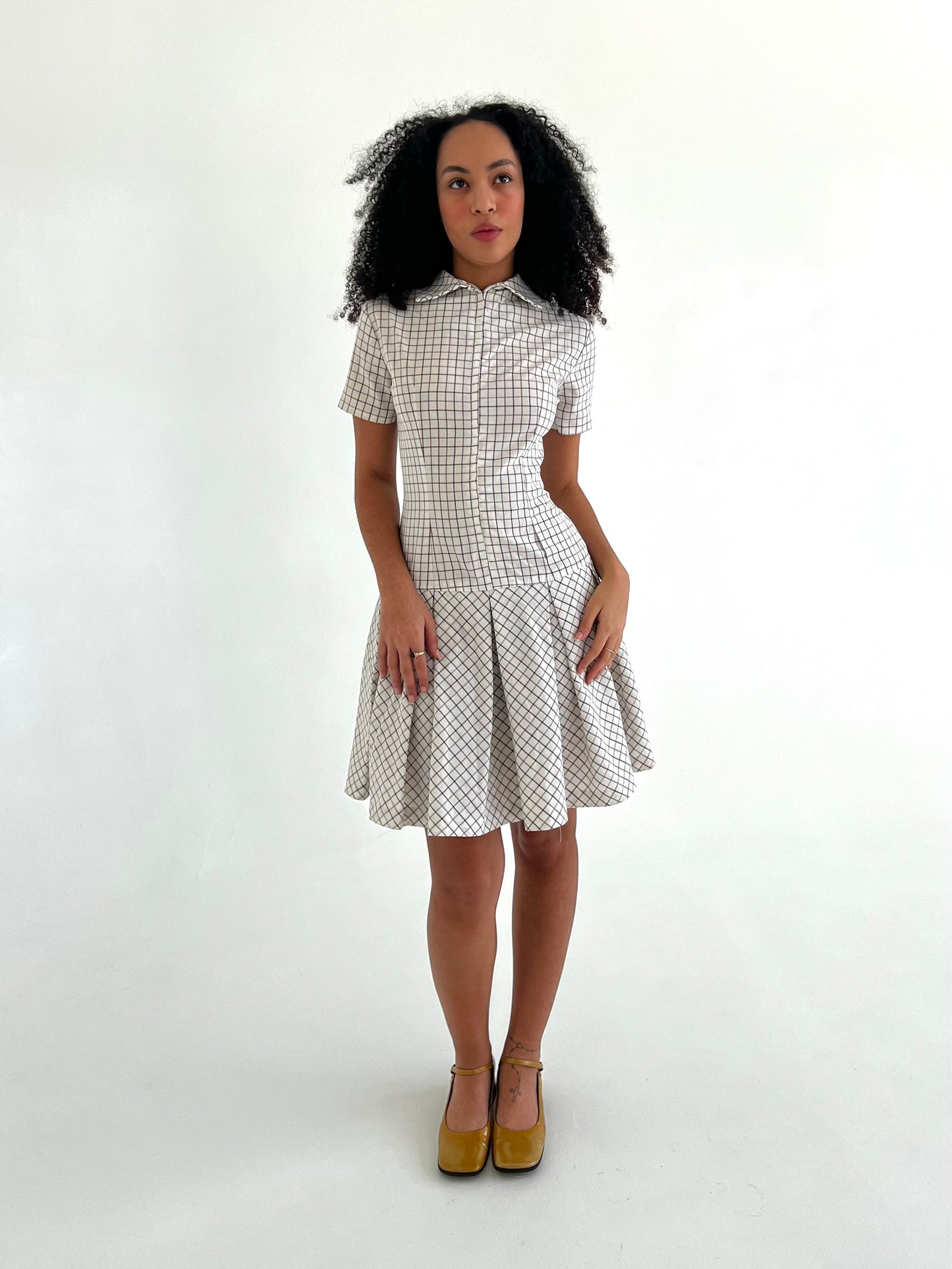 Vintage plaid zip dress