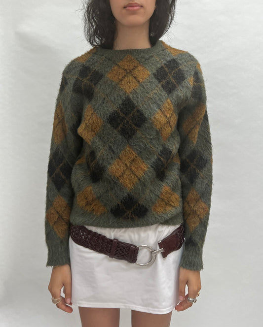 Mohair argyle sweater