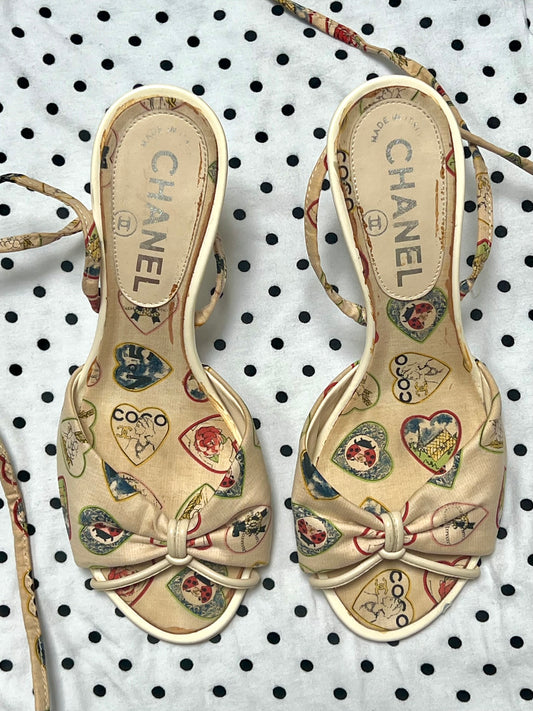 Chanel SS 2006 Valentine strappy heel ˚ʚ♡ɞ˚