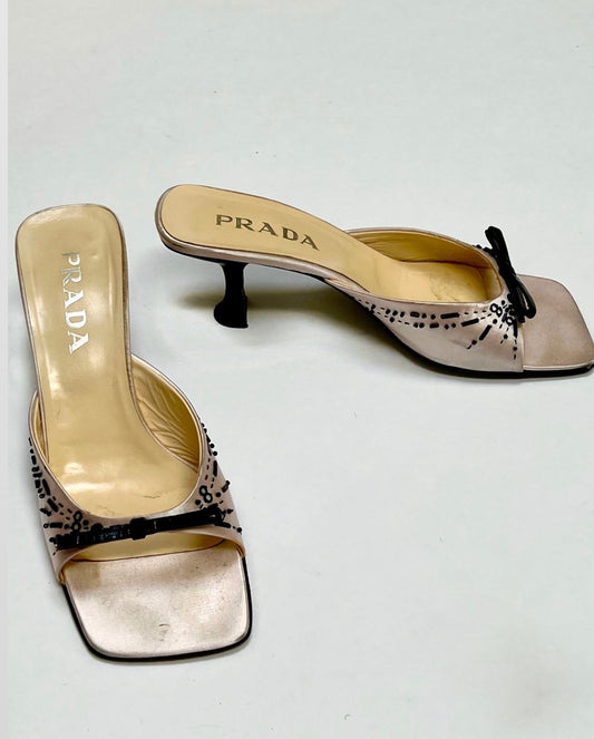 Prada SS 2000 beaded kitten heel