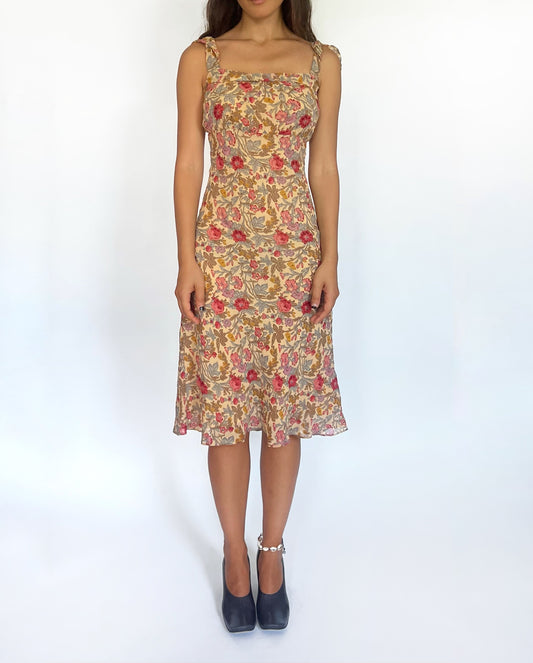Floral silk dress