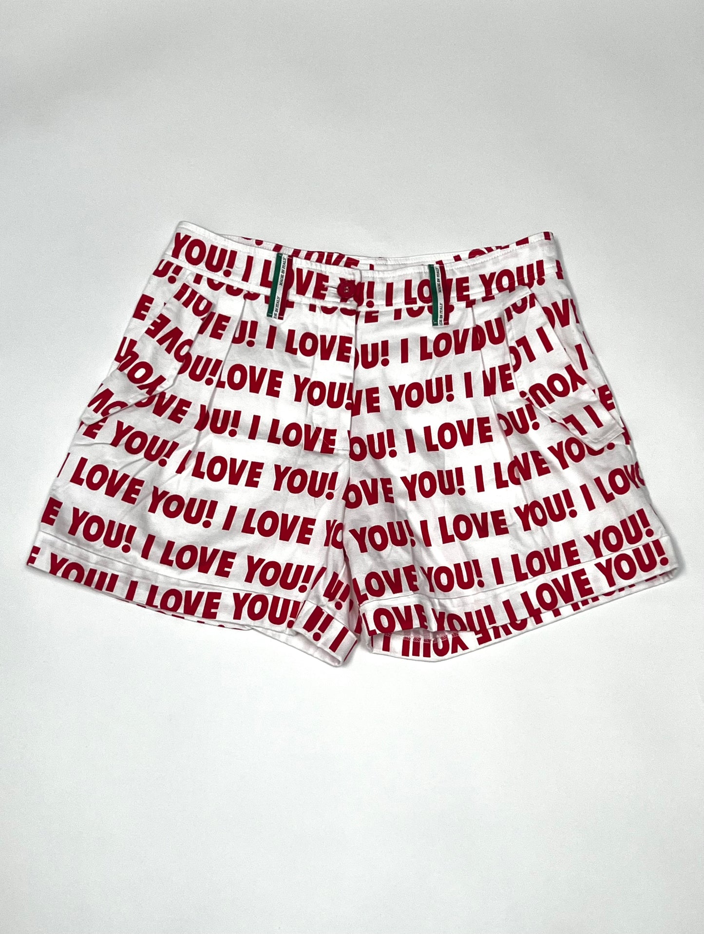 Blumarine Anna Molinari SS 2000 "I LOVE YOU!" shorts