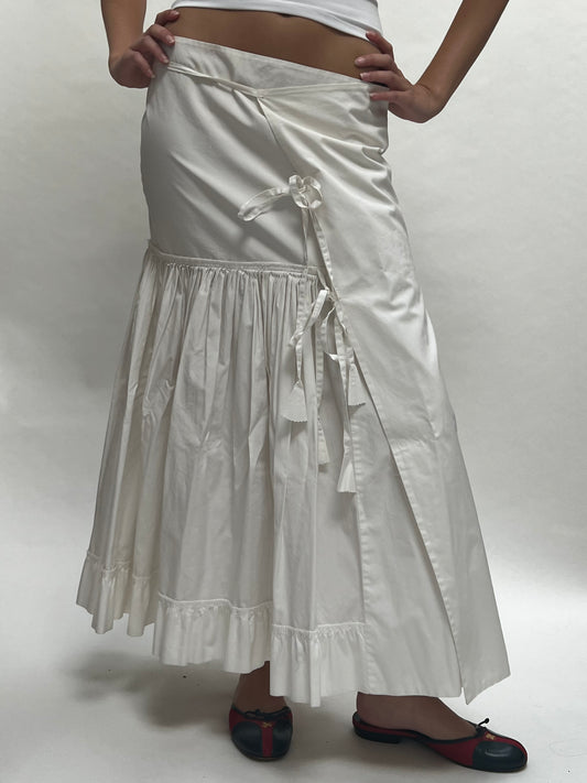 Jean Paul Gaultier white wrap bow skirt