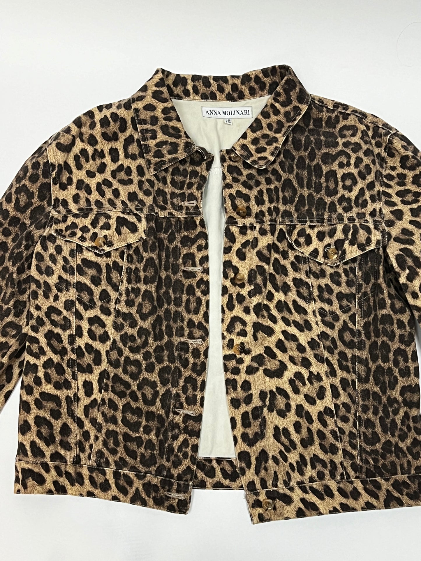 Anna Molinari leopard denim jacket