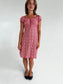 Vintage red floral tie dress