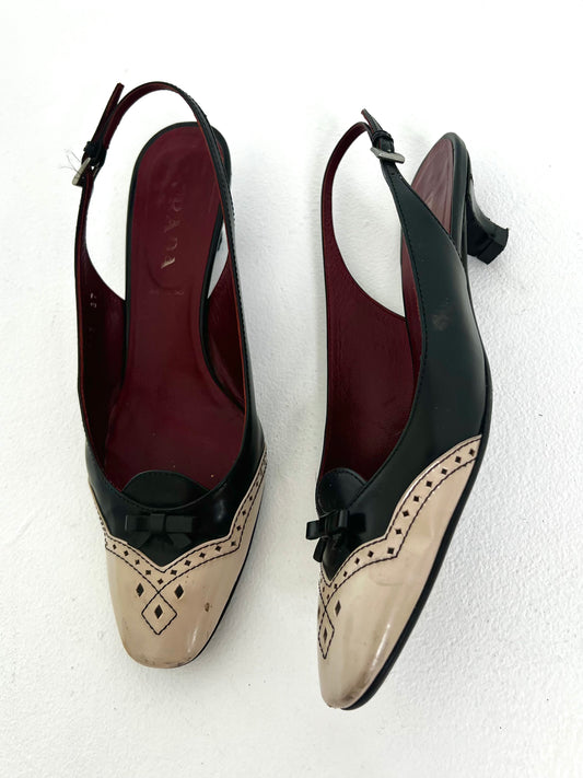 Prada slingblack kitten heel