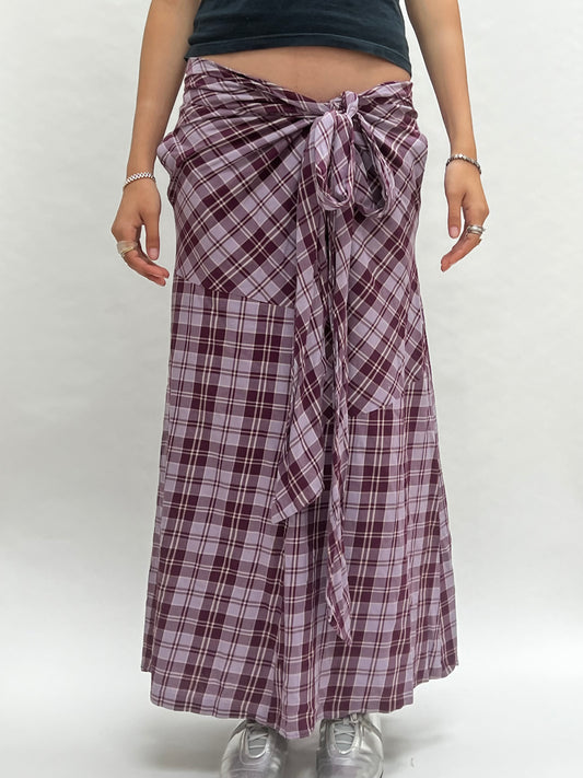 Zucca plaid tie skirt