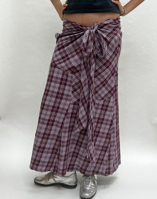 Zucca plaid tie skirt