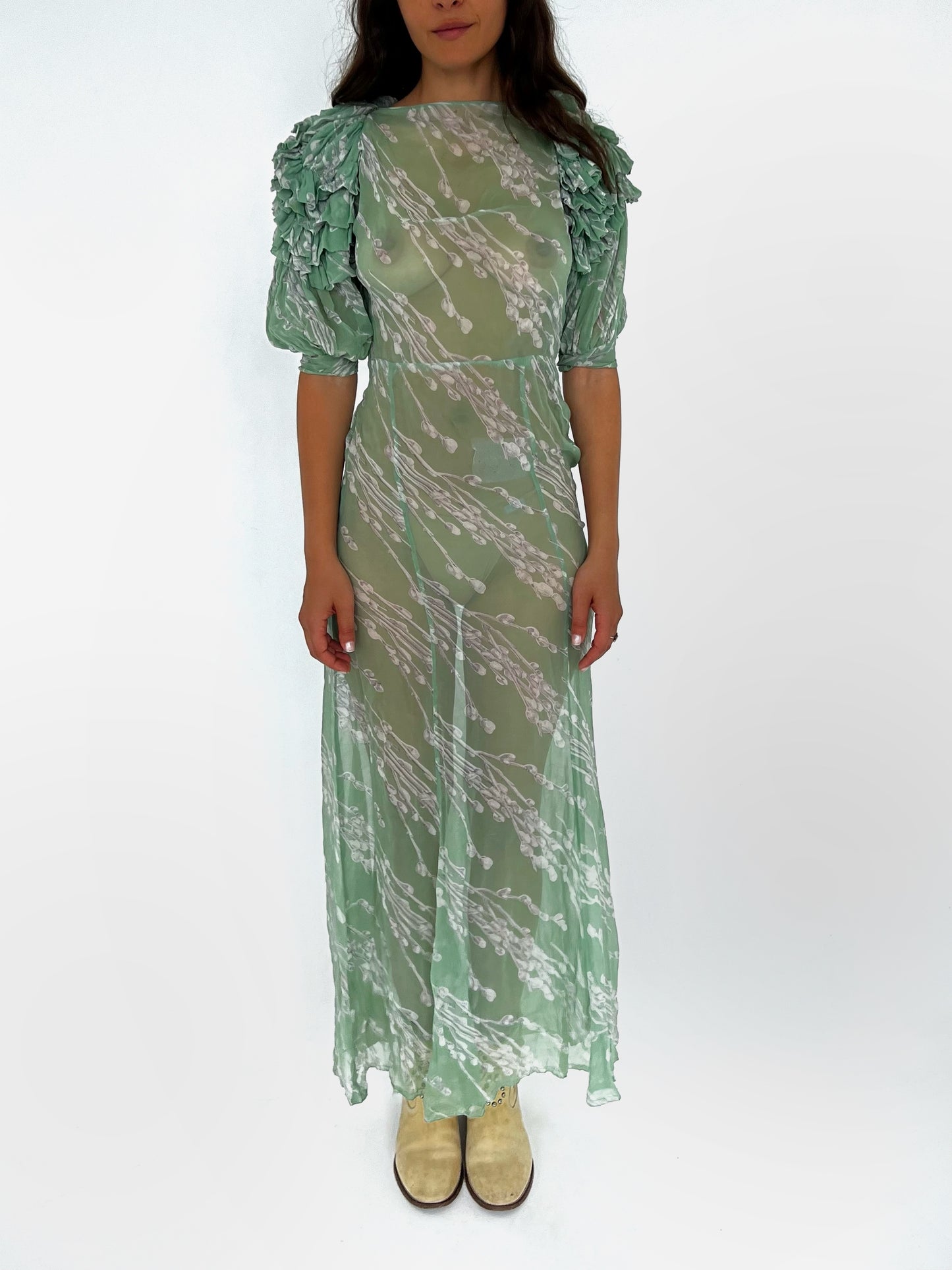 1930s antique silk dress