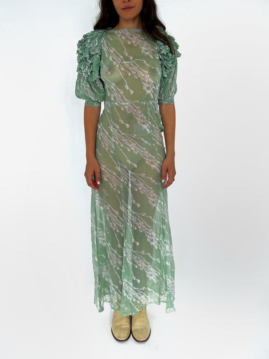 1930s antique silk dress