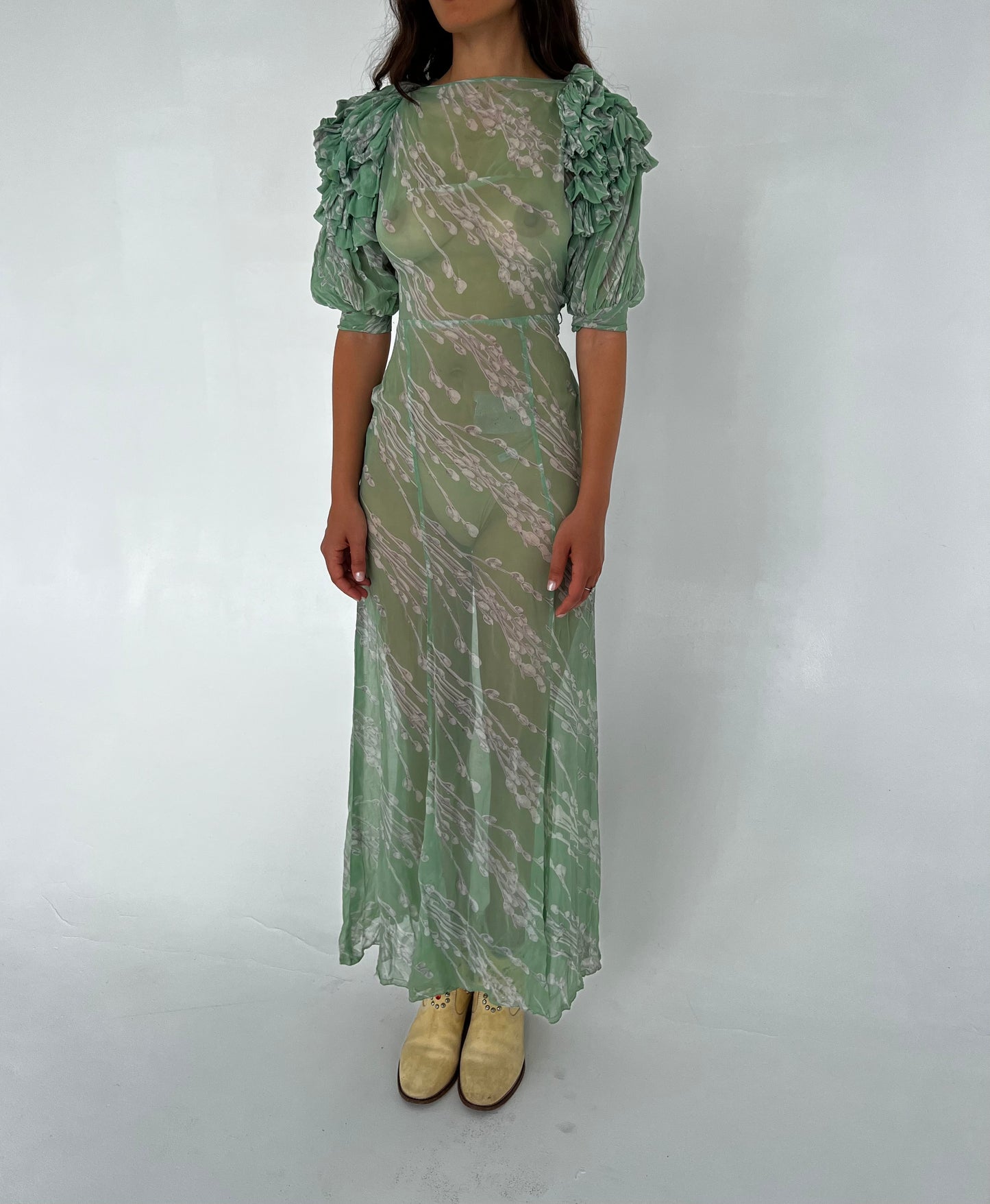 1930s antique silk dress