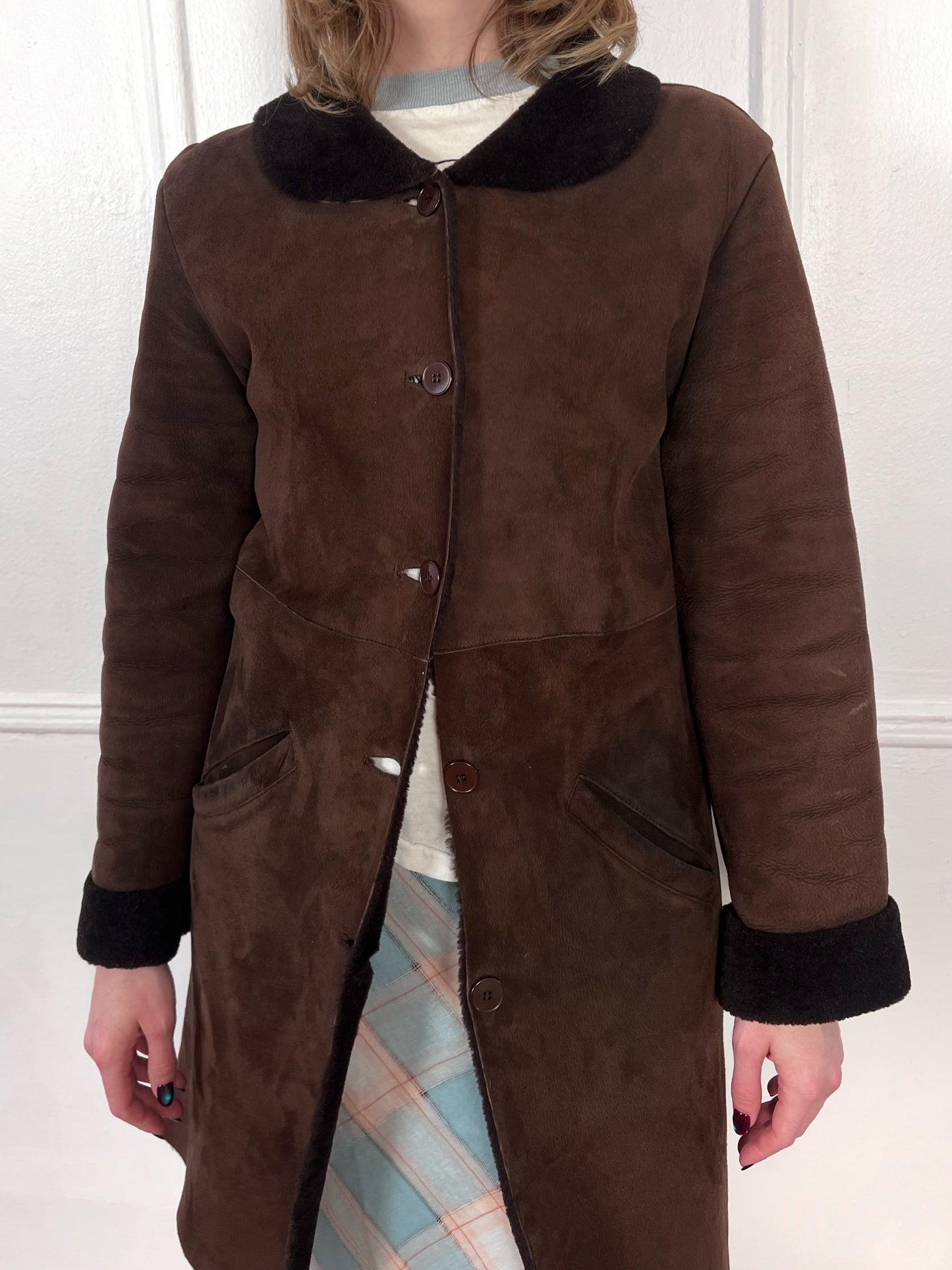 Agnes B sheepskin coat