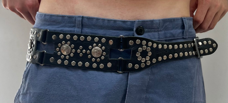 Leather studded belt