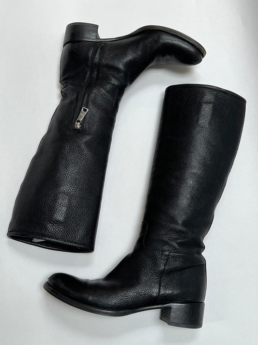 Prada black leather boots