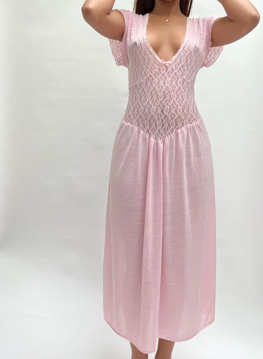 baby pink lacey dress