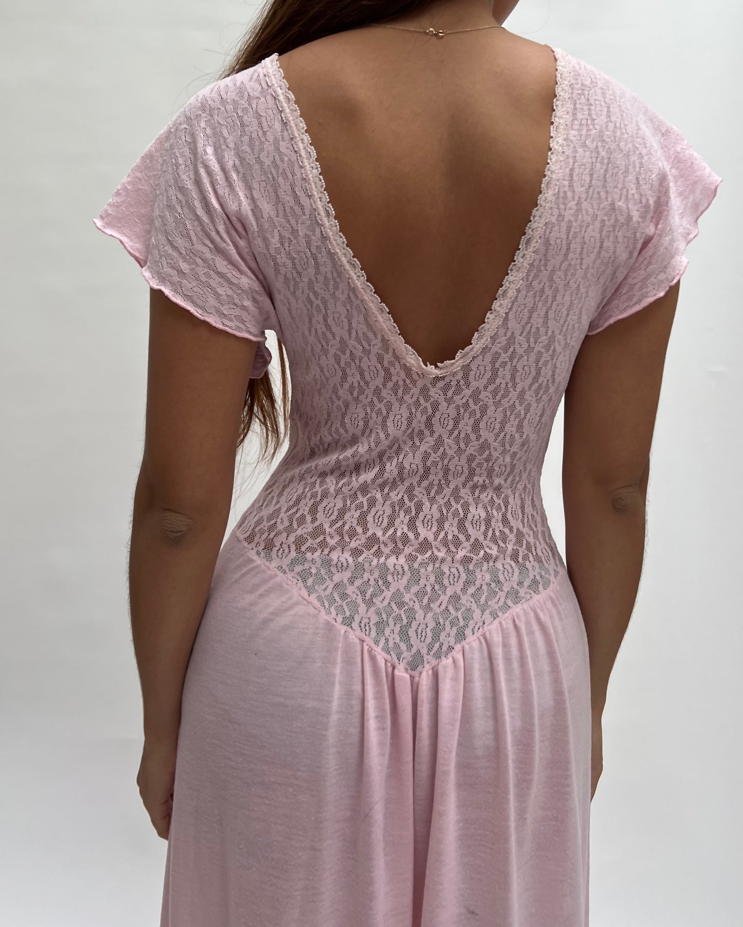 baby pink lacey dress