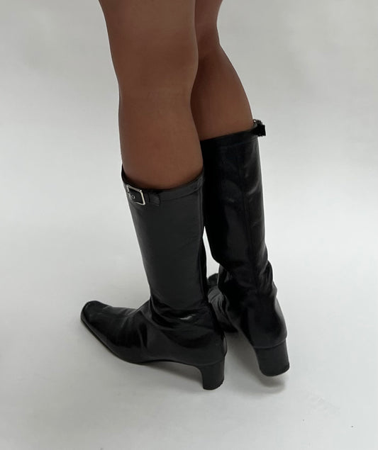black buckle boots
