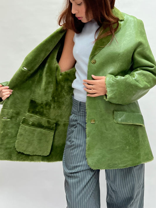 stefania sarle shearling leather coat