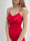 red slip dress