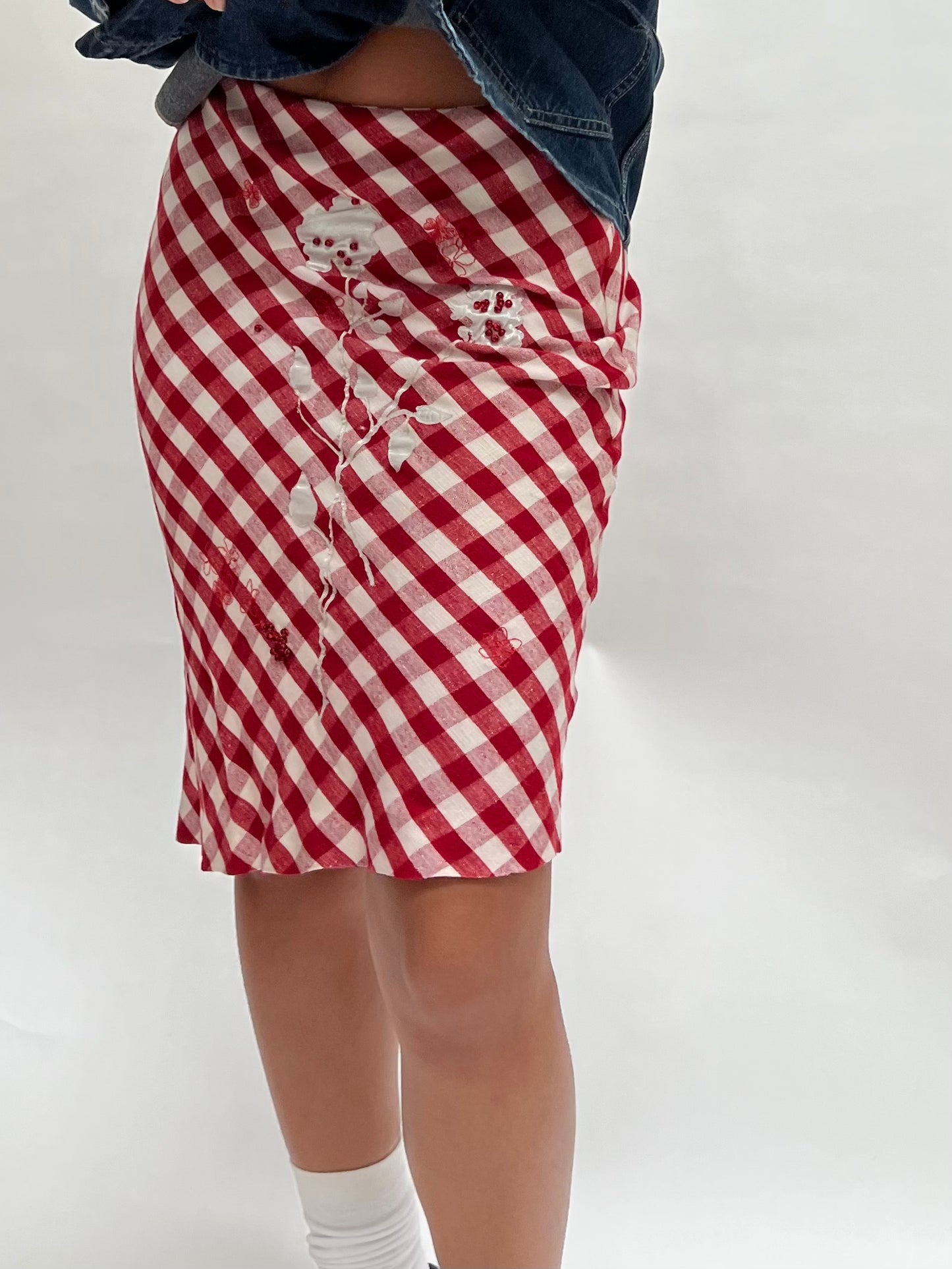 moschino gingham skirt