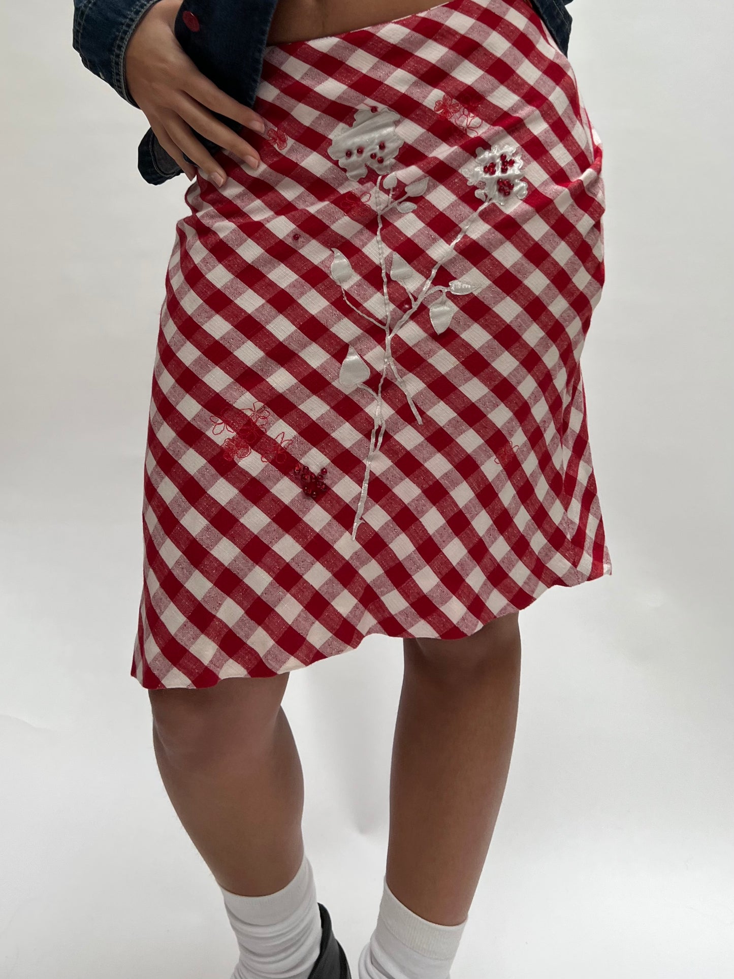 moschino gingham skirt