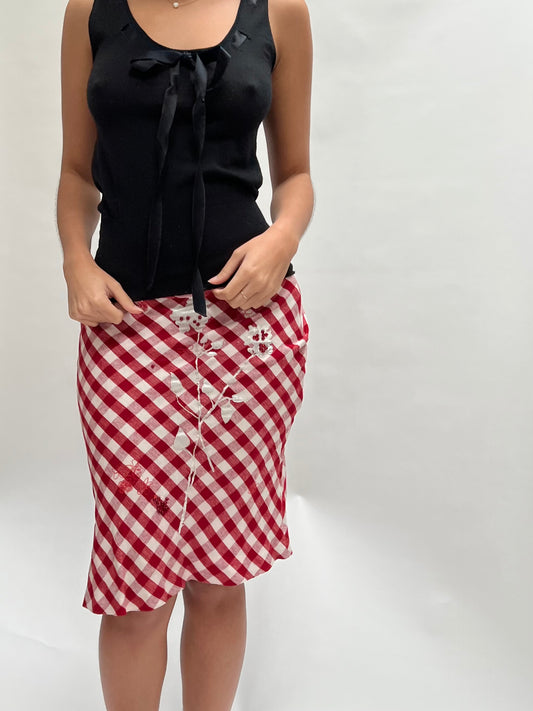 moschino gingham skirt