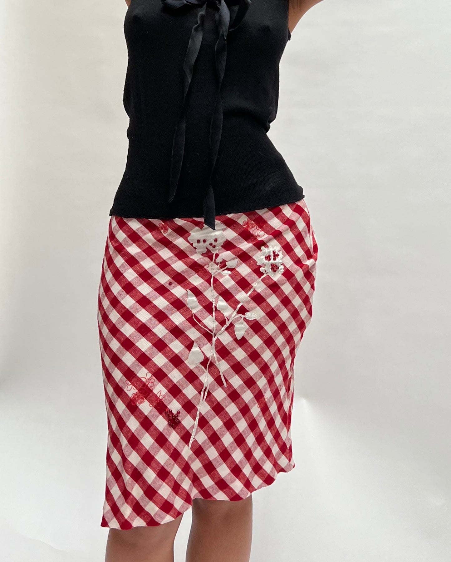 moschino gingham skirt