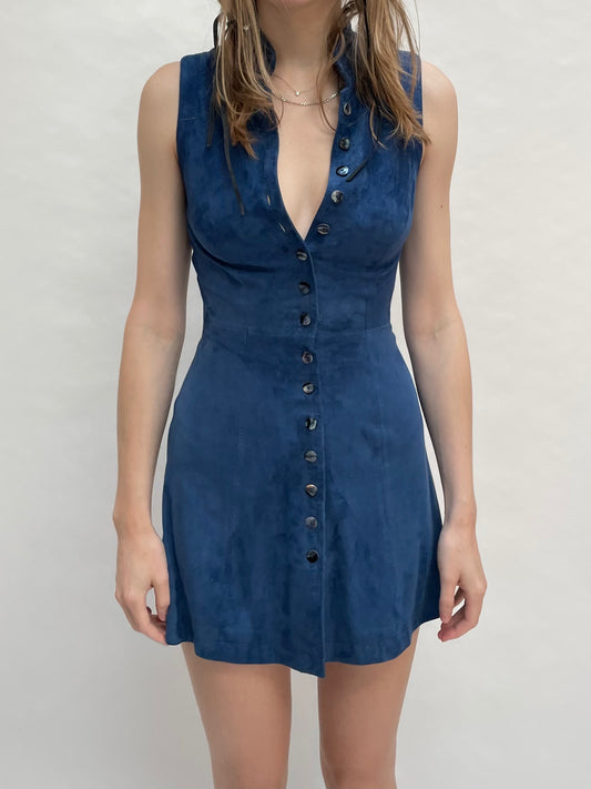 michael hoban north beach leather suede dress