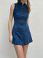 michael hoban north beach leather suede dress