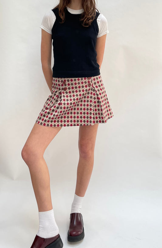mini argyle skirt