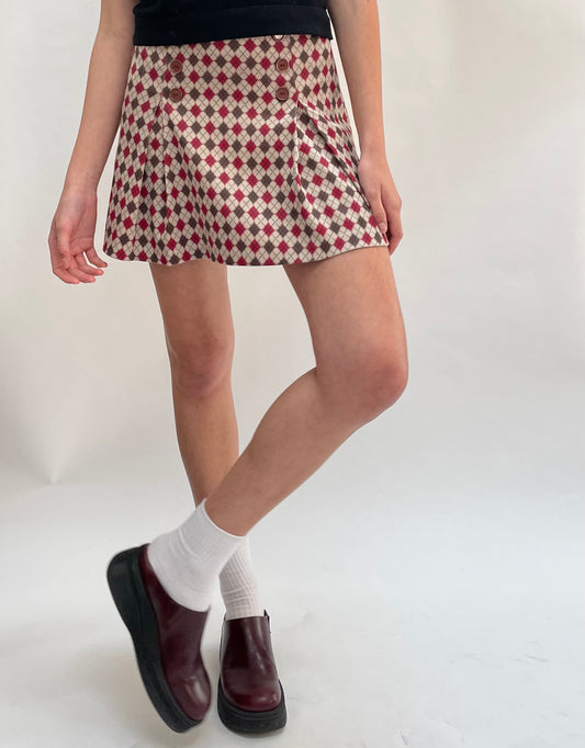 mini argyle skirt