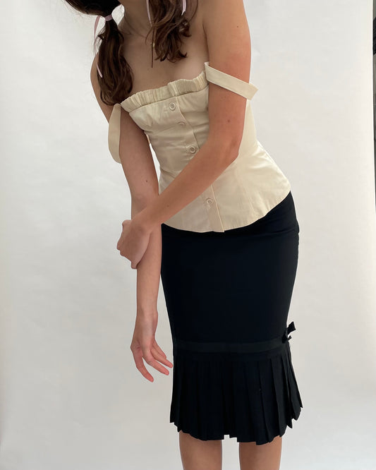 pleat bow skirt