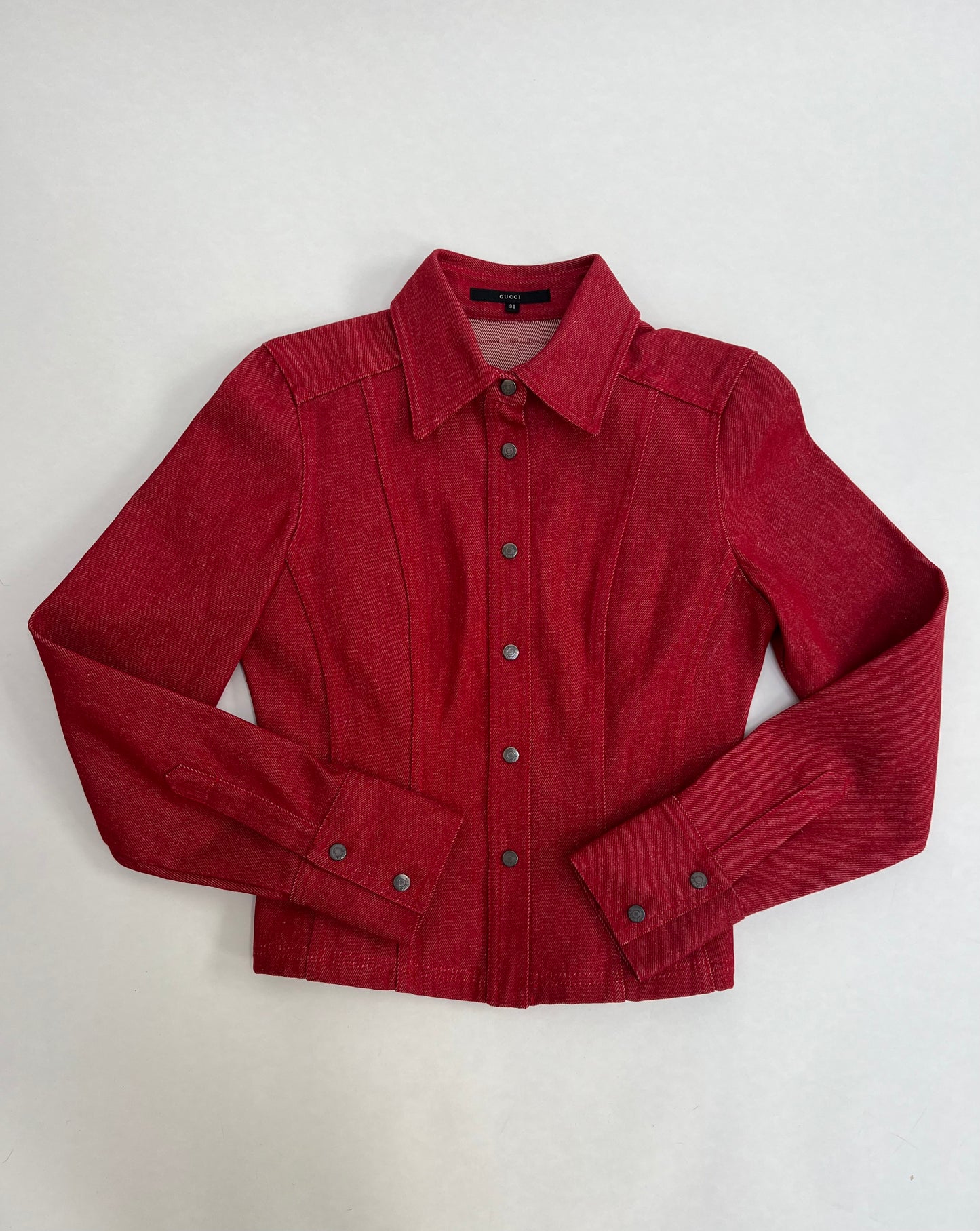 Gucci by Tom Ford 1999 red denim jacket