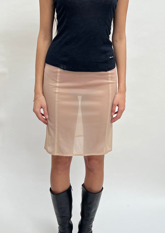 Miu Miu beige slip skirt