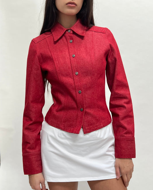 Gucci by Tom Ford 1999 red denim jacket