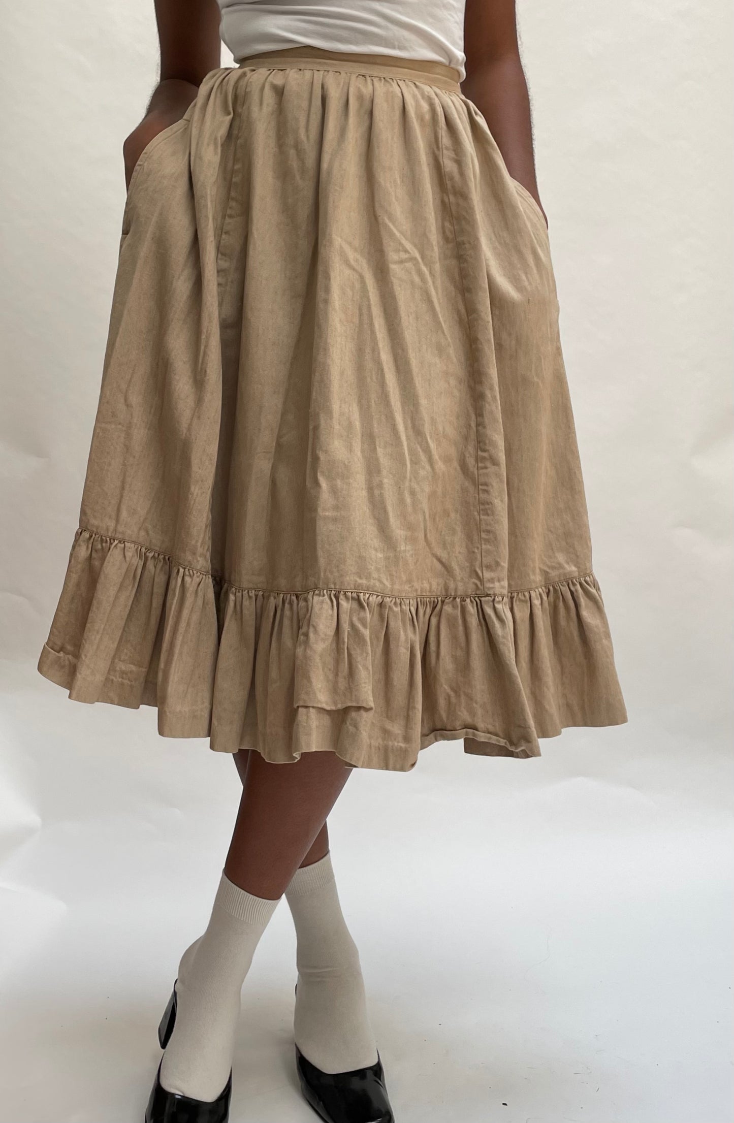 bis tan cotton skirt